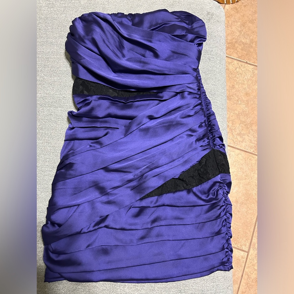 Express Purple Dress with black lace accents size 6